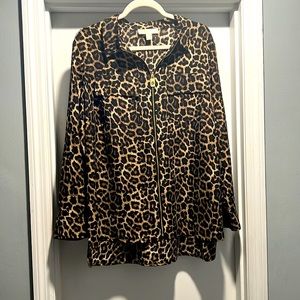NWOT Michael Khors Leopard Blouse